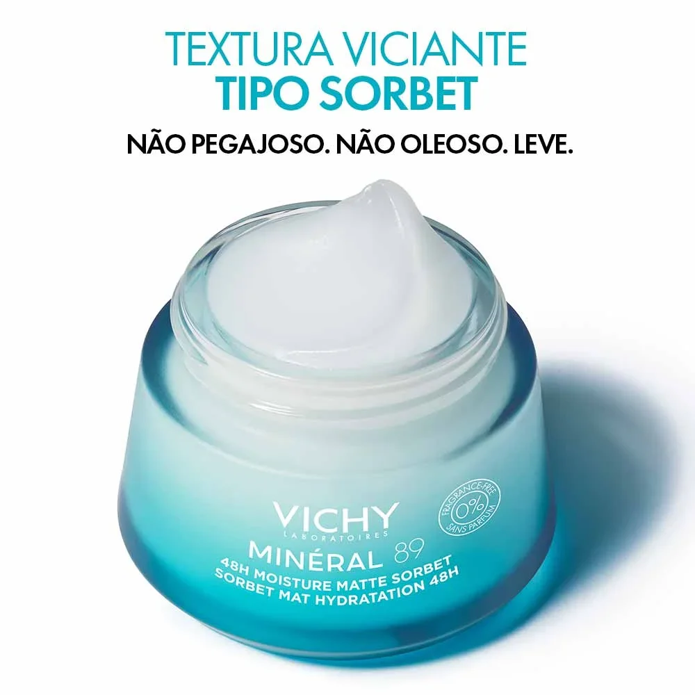 Gel Matte Hidratação Vichy Minéral 89 Sorbet 48h 50ml 2