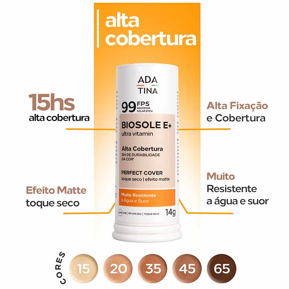Protetor Solar Stick Clareador Biosole E Plus Ultra Vitamin FPS 99 Com Cor 65 Cacau 3