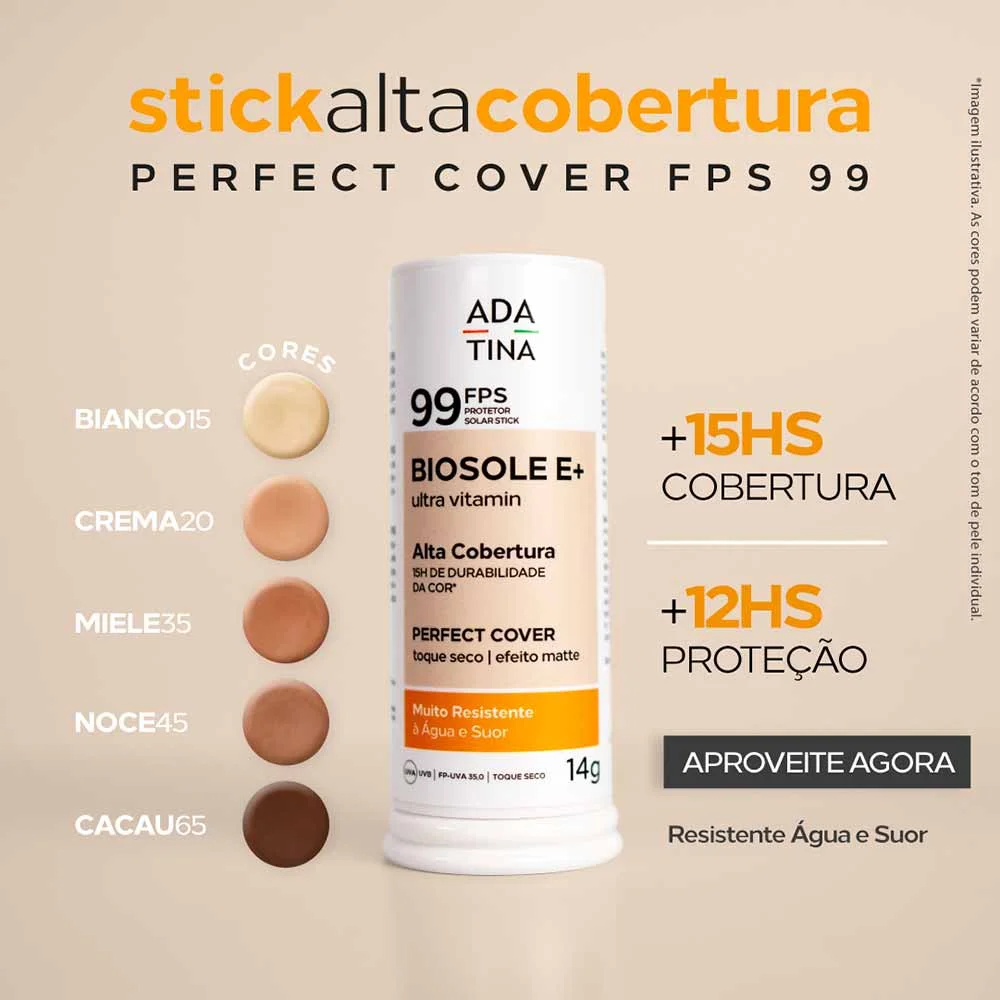 Protetor Solar Stick Clareador Biosole E Plus Ultra Vitamin FPS 99 Com Cor 65 Cacau 4