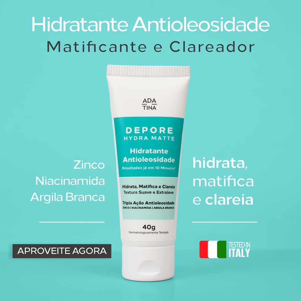 Ada Tina Hidratante Antioleosidade Ultra Matificante Depore Hydra Matte 40g 2