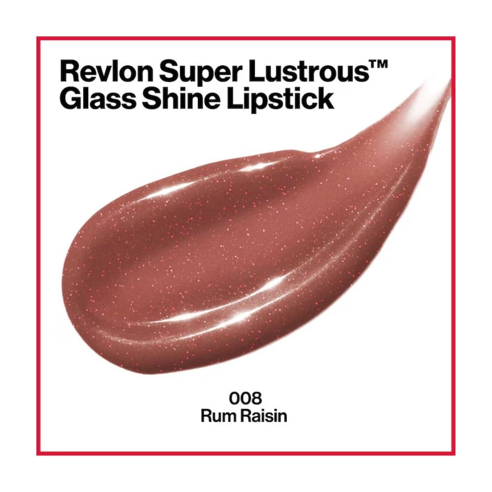 Batom Super Lustrous Revlon Glass Shine Rum Raisin 3