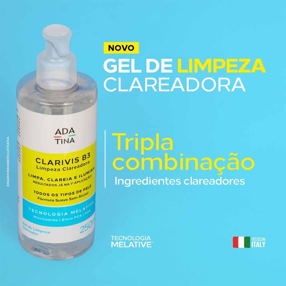 Gel de Limpeza Clareador Concentrado Ada Tina Clarivis B3 250ml 2