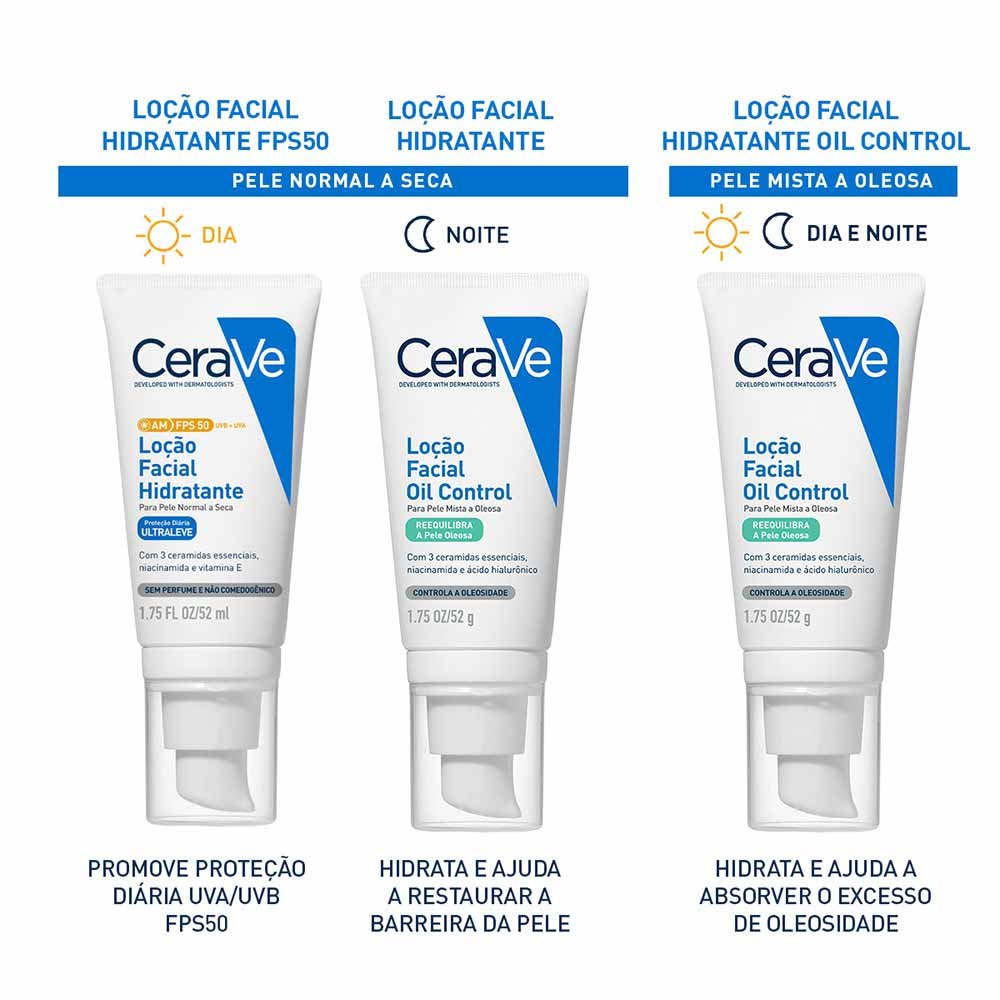 Loção facial Hidratante CeraVe FPS50 52ml 7