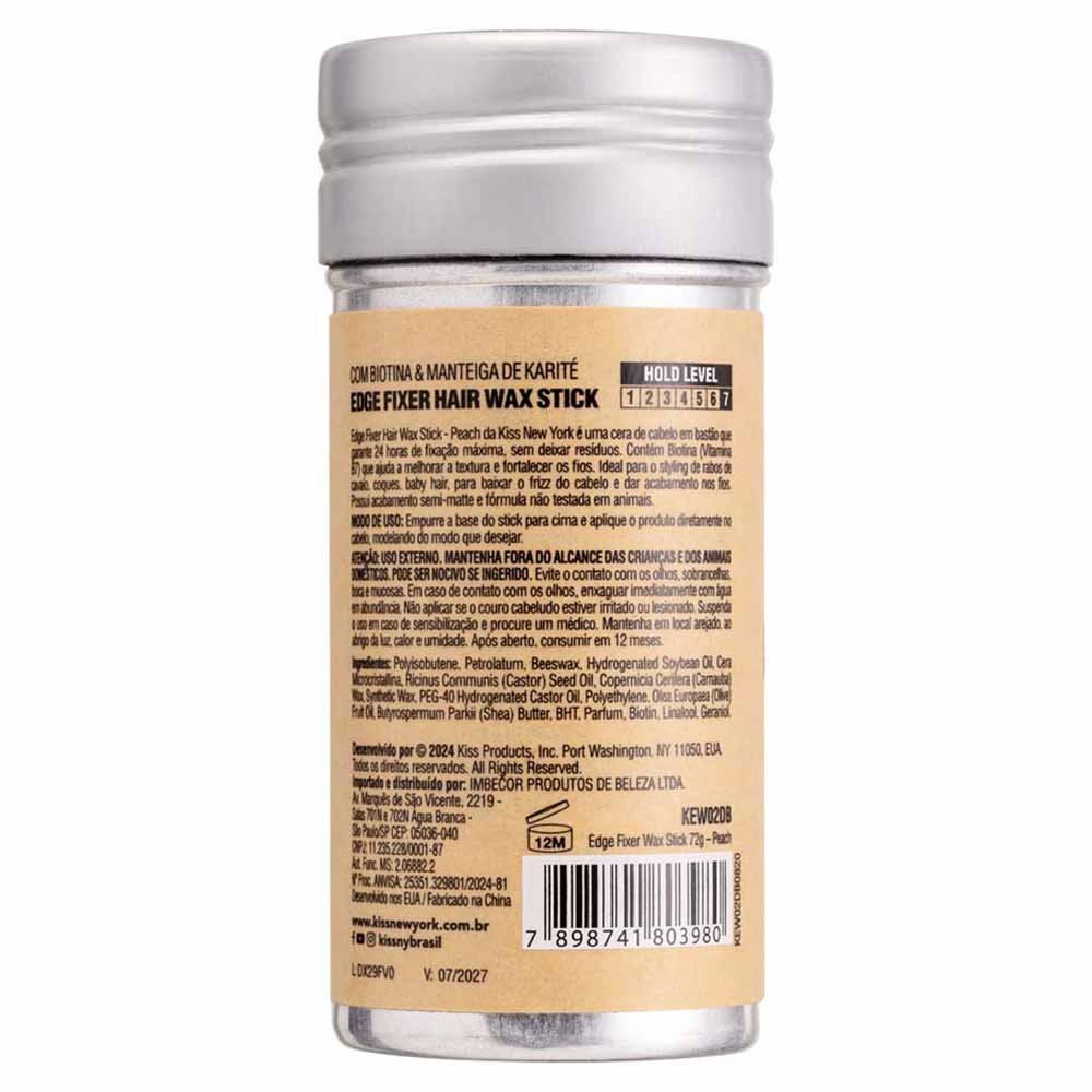 Cera em Stick Kiss Ny Edge Fixer Wax Peach 76g 2