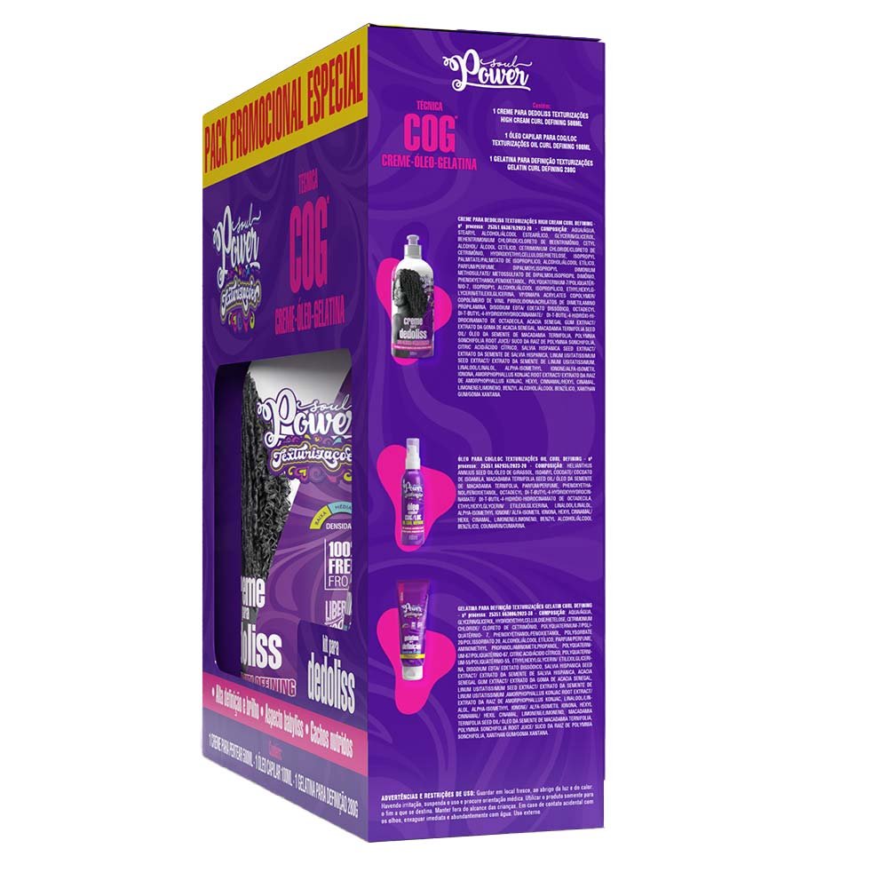 Soul Power Técnica Cog Kit - Creme Para Dedoliss + Óleo Capilar + Gelatina ÚNICO 2