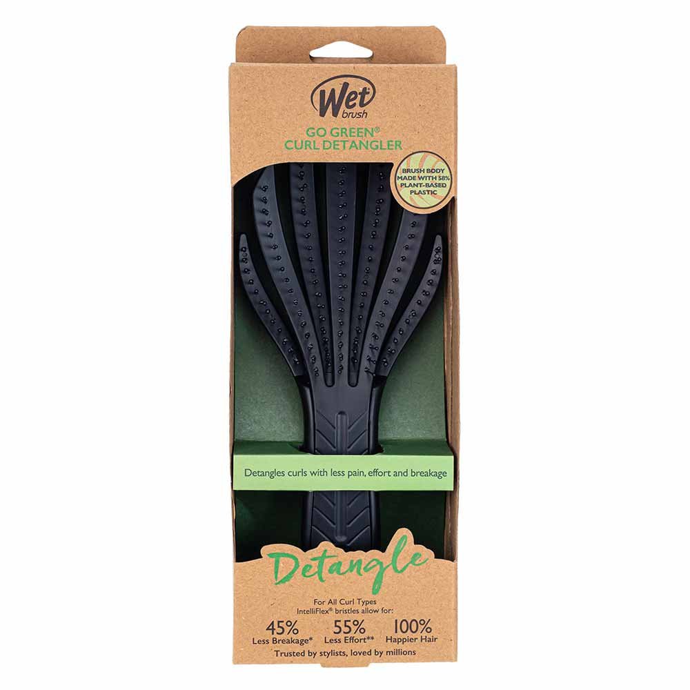 Escova De Cabelo WetBrush Desembaraçadora De Cachos Tipo Polvo Preta Preto 2