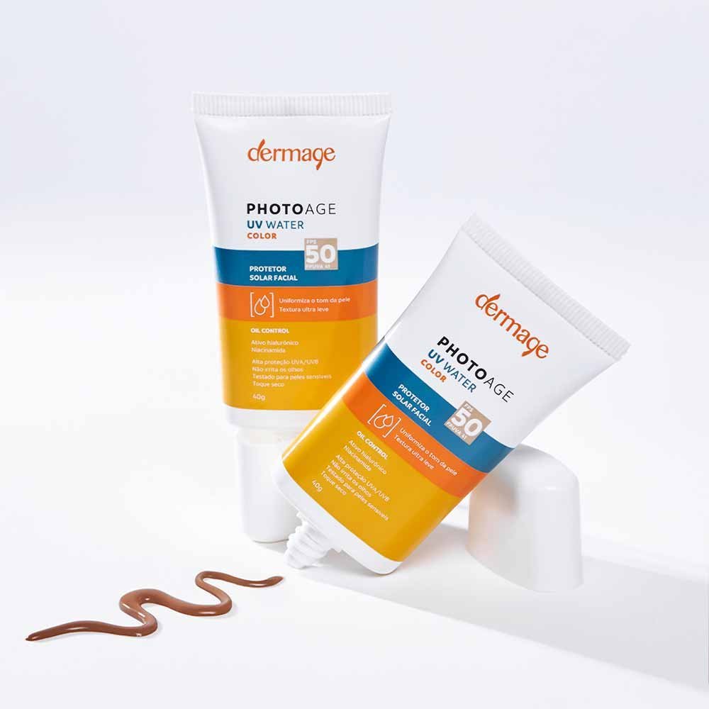 Protetor Solar Facial Dermage Photoage UV Water Color FPS50 Claro 9