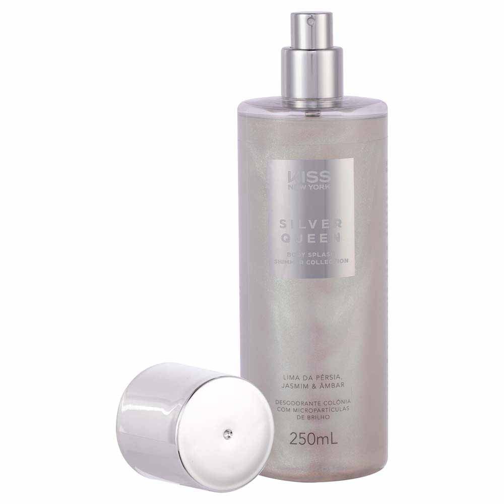 Body Splash Shimmer Silver Queen - Kiss New York - Perfume Corporal 250ml 2