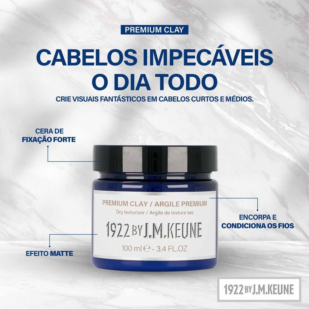Cera Modeladora Keune 1922 Premium Clay 100ml 2