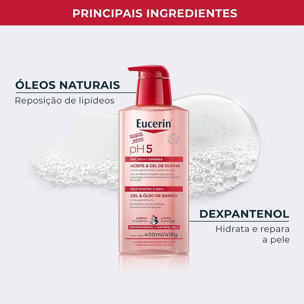 Gel e Óleo de Banho Eucerin pH5 400ml 5