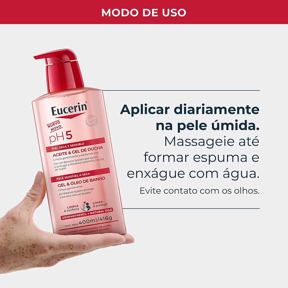 Gel e Óleo de Banho Eucerin pH5 400ml 6