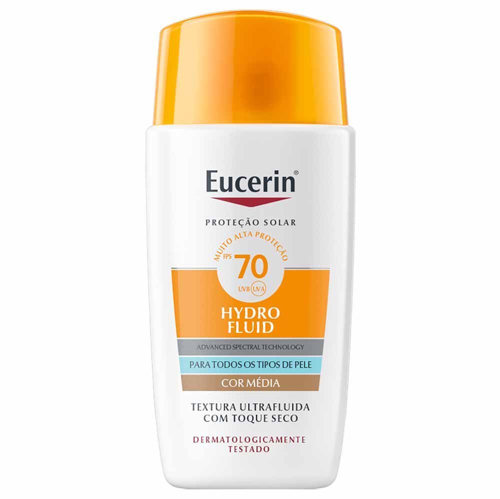 Protetor Solar Facial com Cor Eucerin Hydro Fluid FPS70 50ml