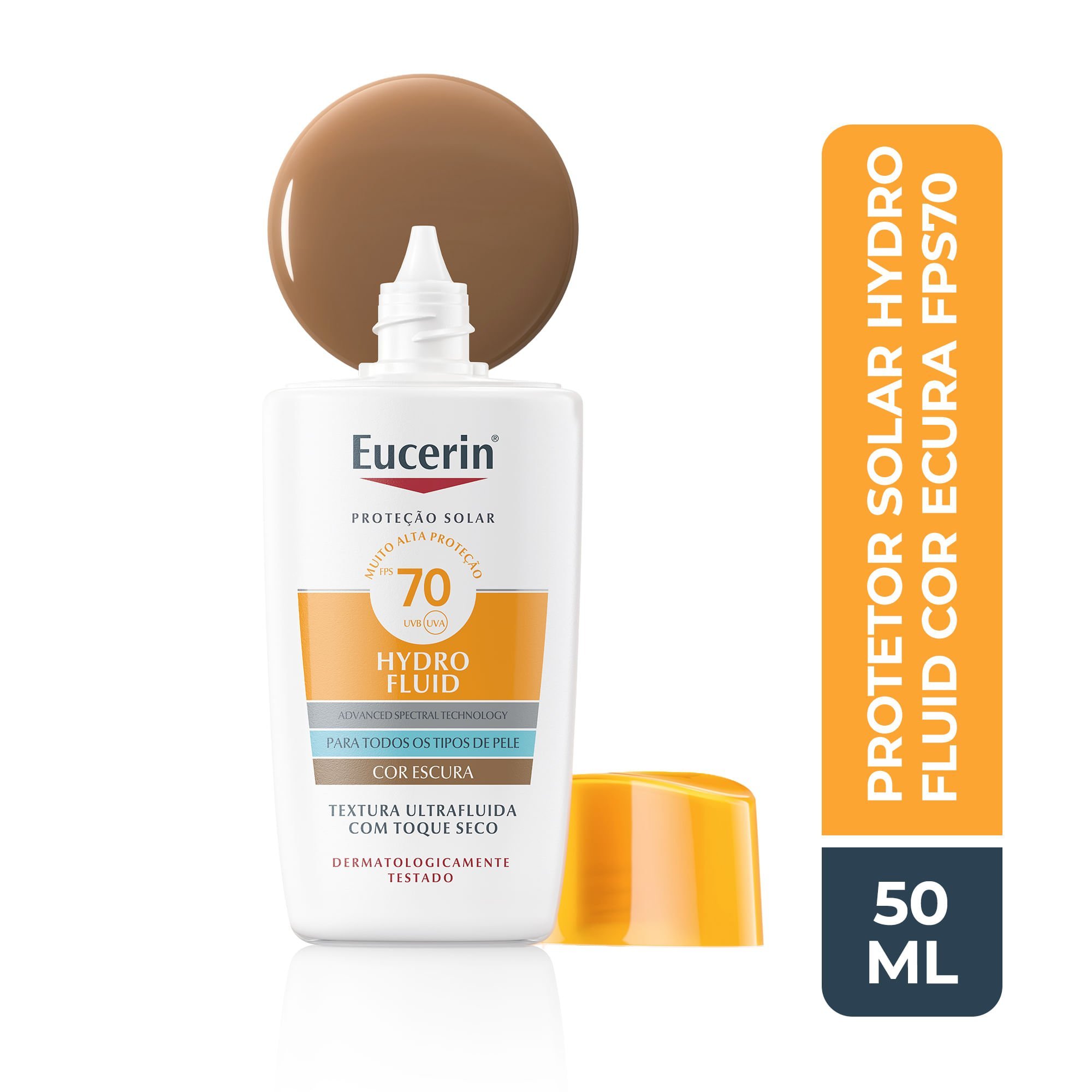 Protetor Solar Facial com Cor Eucerin Hydro Fluid FPS70 50ml Marrom 3
