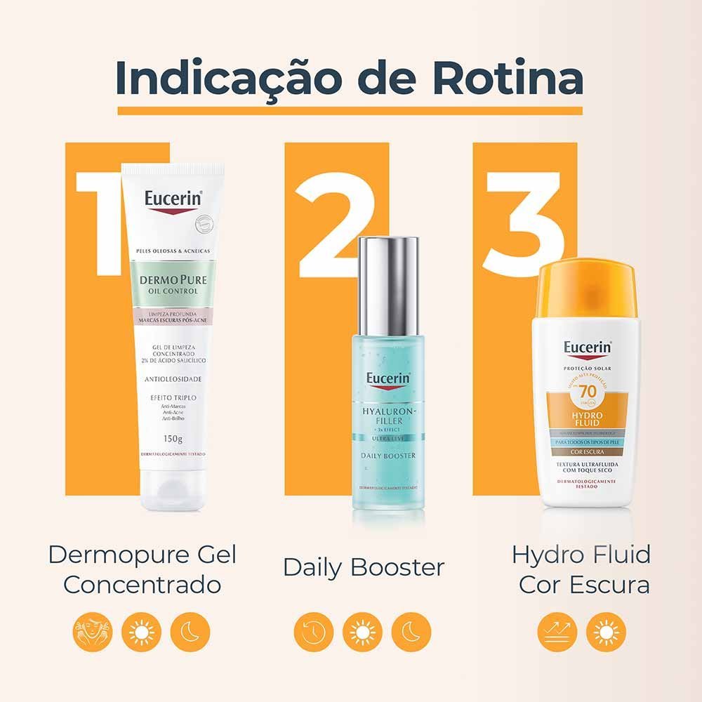 Protetor Solar Facial com Cor Eucerin Hydro Fluid FPS70 50ml Marrom 8
