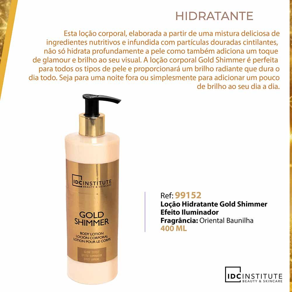 Loção Hidratante Corporal IDC Institute Gold Shimmer 400ml 2