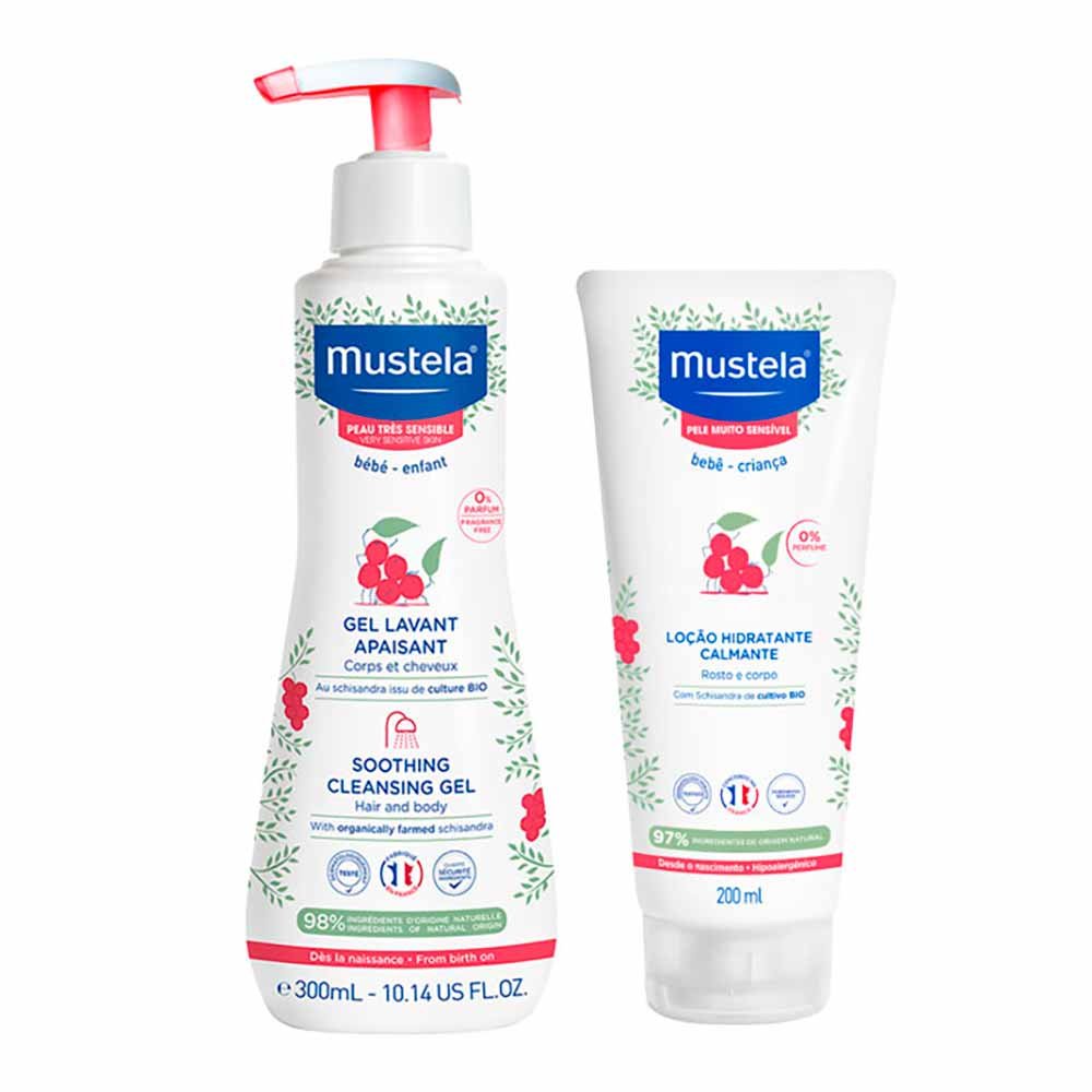 Mustela Bebê Kit - Hidratante Calmante + Gel Lavante Calmante