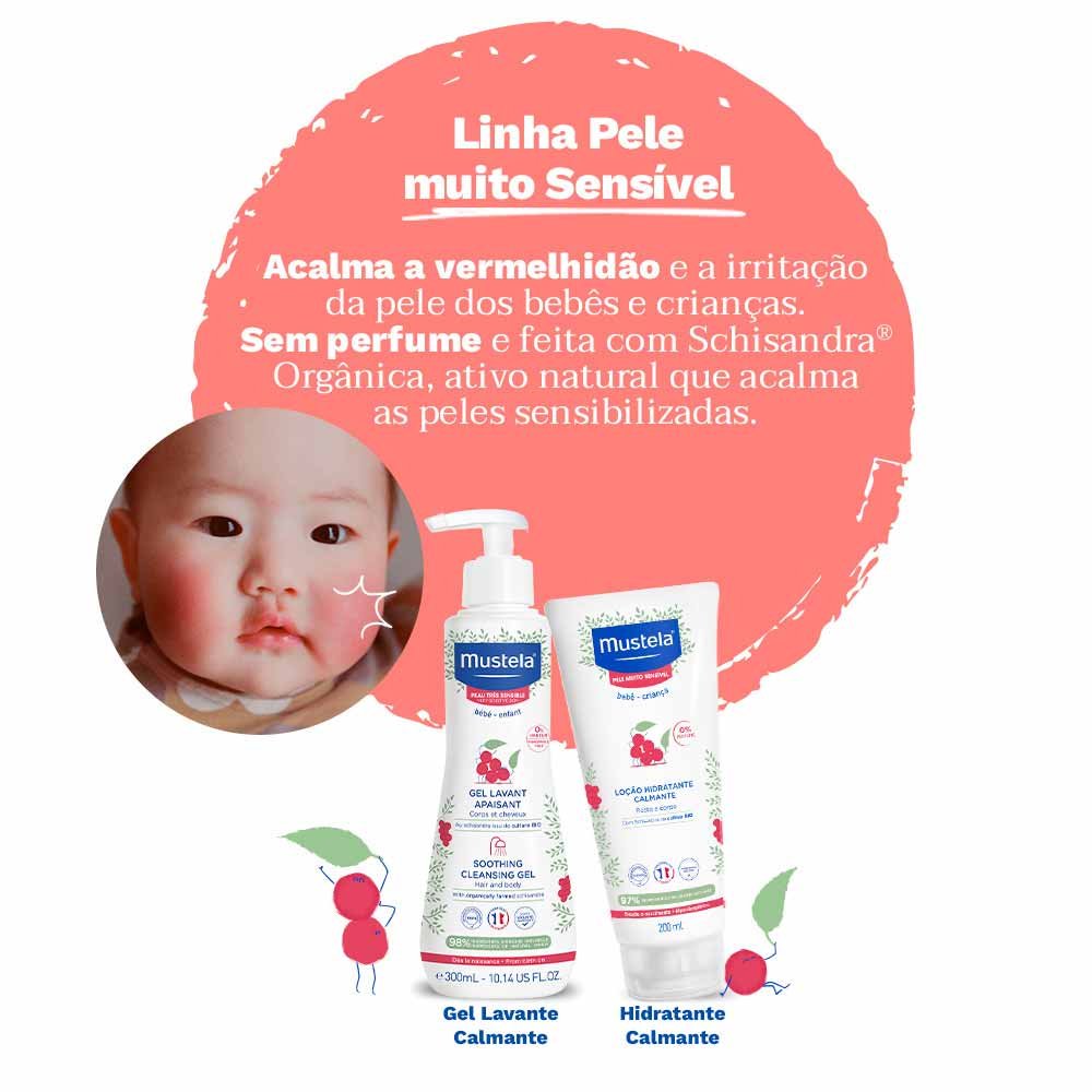 Mustela Bebê Kit - Hidratante Calmante + Gel Lavante Calmante ÚNICO 4