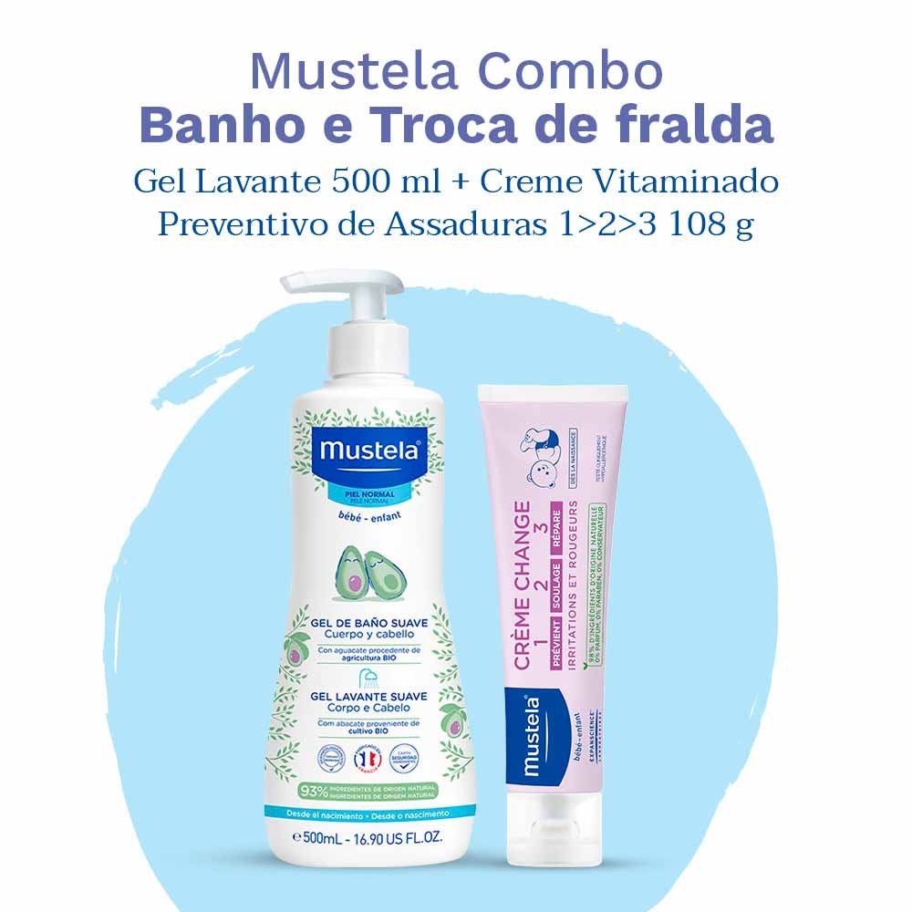 Mustela Bebê Kit - Creme Preventivo de Assaduras + Gel Lavante Corpo e Cabelo ÚNICO 4