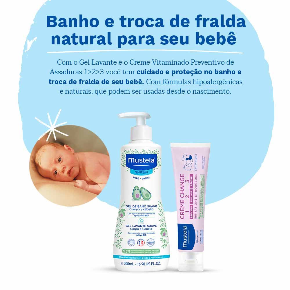 Mustela Bebê Kit - Creme Preventivo de Assaduras + Gel Lavante Corpo e Cabelo ÚNICO 5