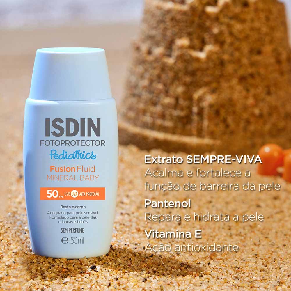 Protetor Solar Infantil Isdin Fusion Fluid Mineral Baby Pediatrics FPS50 50ml 4