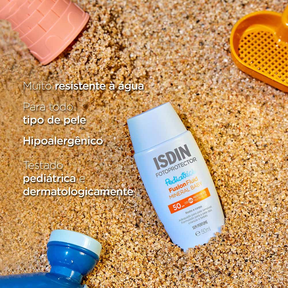 Protetor Solar Infantil Isdin Fusion Fluid Mineral Baby Pediatrics FPS50 50ml 5