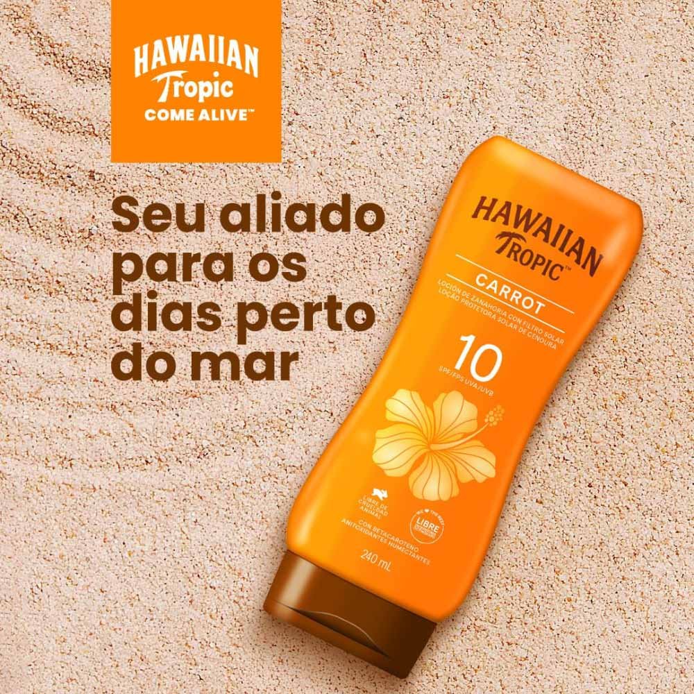Protetor Solar Corporal Hawaiian Tropic Carrot FPS 10 240ml 2
