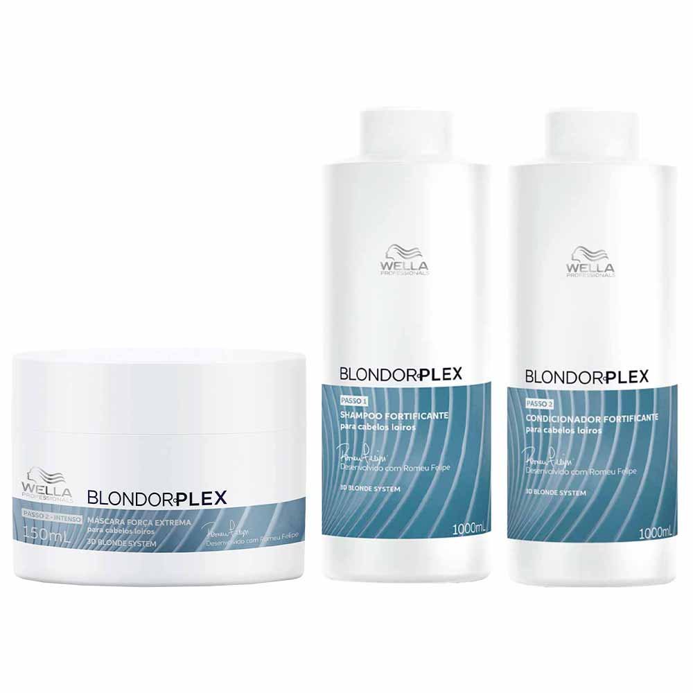 Wella Professionals Blondorplex Kit – Shampoo + Condicionador + Máscara
