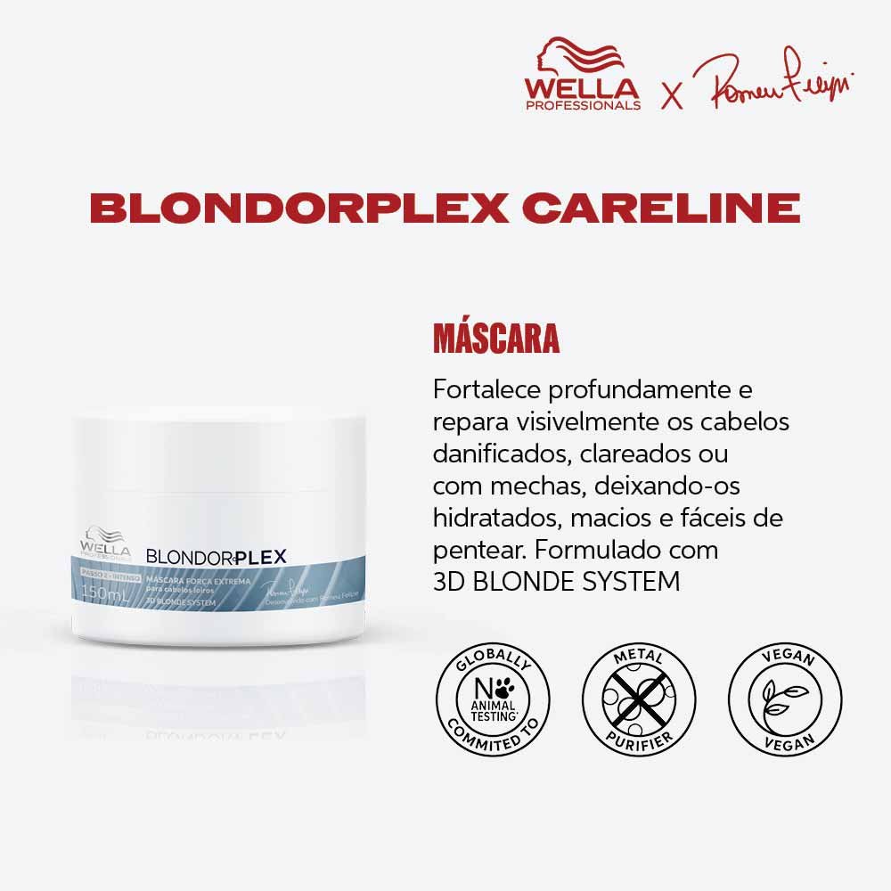 Wella Professionals Blondorplex Kit – Shampoo + Condicionador + Máscara ÚNICO 4