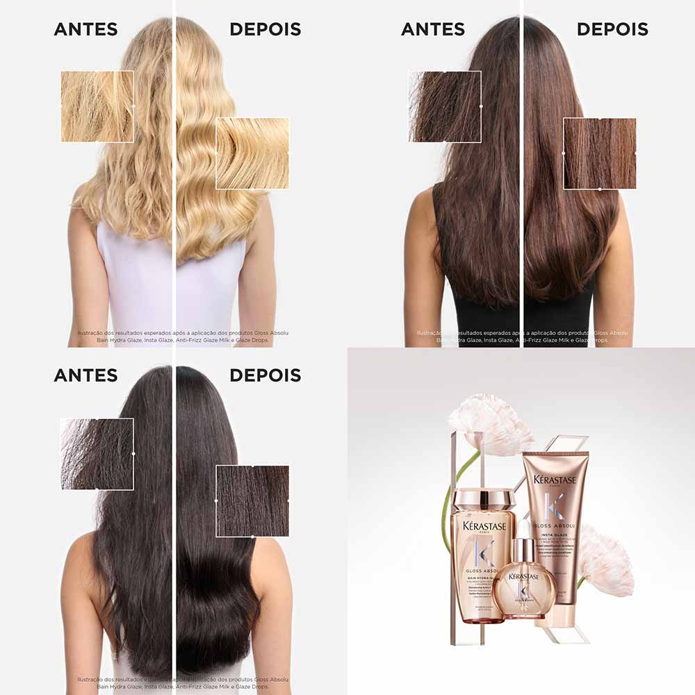 Kérastase Gloss Absolu Glaze Kit – Shampoo + Condicionador + Óleo Capilar ÚNICO 5