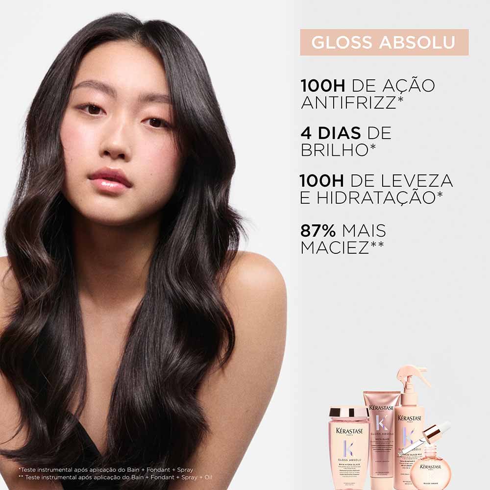 Kérastase Gloss Absolu Glaze Kit – Shampoo + Condicionador + Óleo Capilar ÚNICO 6