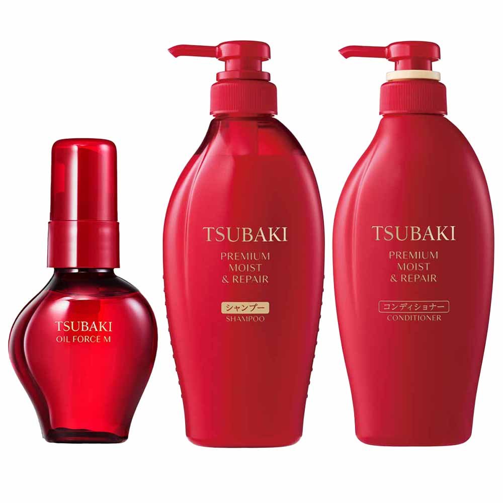 Tsubaki Premium Moist And Repair Kit – Shampoo + Condicionador + Tratamento + Óleo Capilar