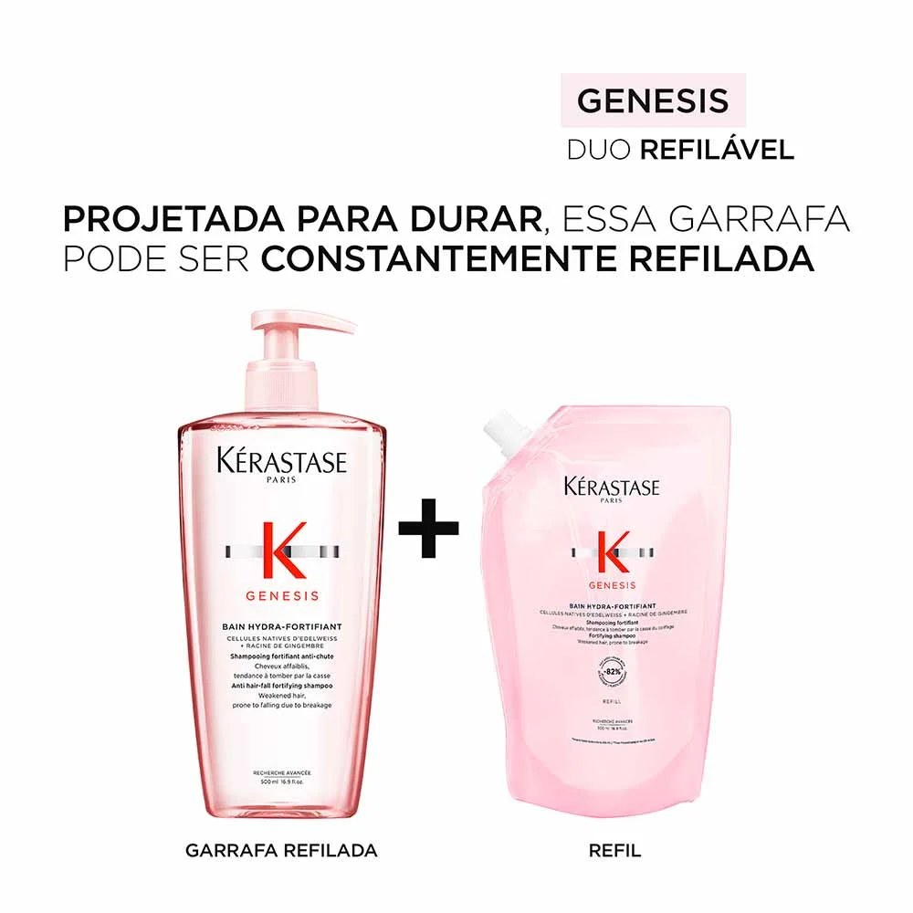 Refil Shampoo Genesis Kérastase Bain Hydra-Fortifiant 500ml 3