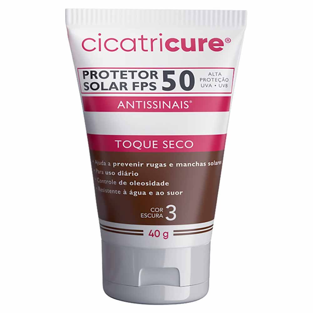 Protetor Solar Antissinais Cicatricure FPS 50 Cor Escura 3