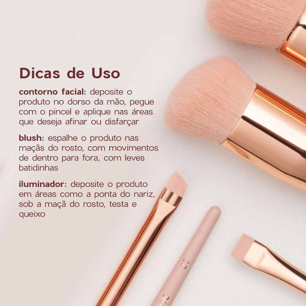 Pincel para Blush Contorno e Iluminador Océane Liquid Angled Brush Ocn23 Pêssego 6