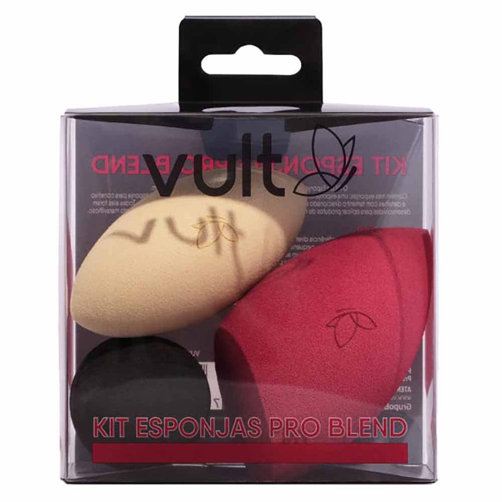 Vult Pro Blend Kit com 3 Esponjas de Maquiagem ÚNICO 1