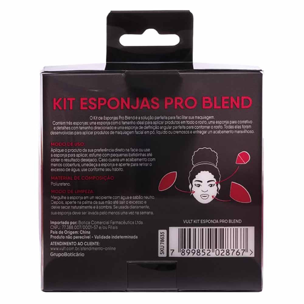 Vult Pro Blend Kit com 3 Esponjas de Maquiagem ÚNICO 4
