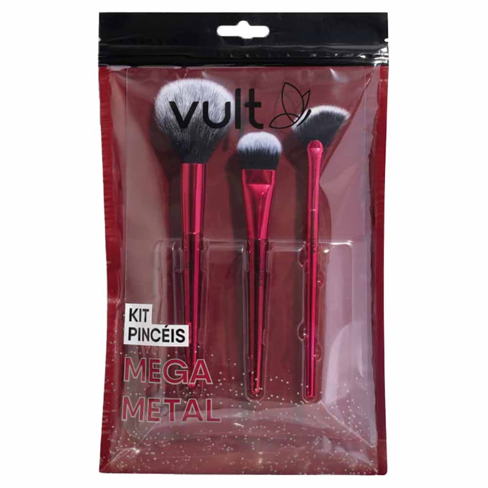 Vult Mega Metal Kit de Pincéis com 3 Unidades
