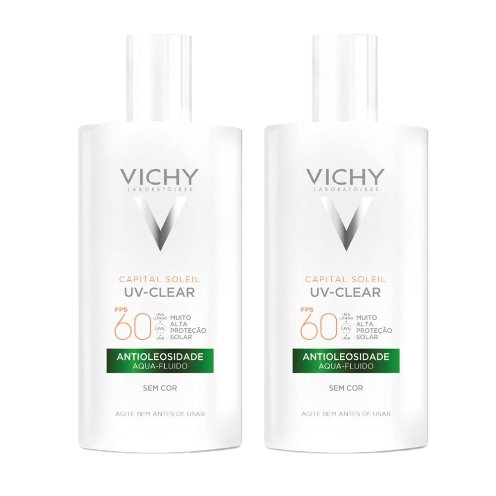 Vichy Protetor Solar Facial Capital Soleil Uv-Clear FPS60 Sem Cor Kit com 2 Unidades ÚNICO 1