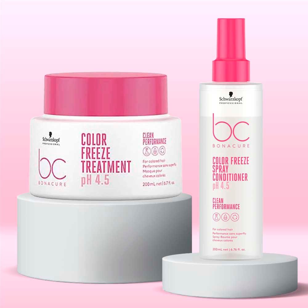 Schwarzkopf BC Clean Performance Color Freeze Kit - Máscara de Tratamento + Condicionador Spray ÚNICO 2