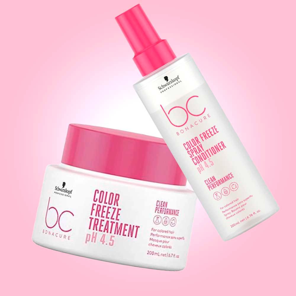 Schwarzkopf BC Clean Performance Color Freeze Kit - Máscara de Tratamento + Condicionador Spray ÚNICO 3