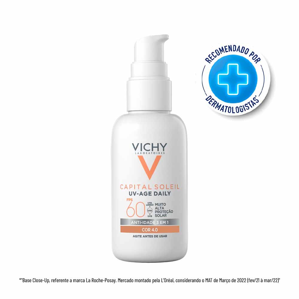 Protetor Solar Facial com Cor Vichy Capital Soleil UV-Age Daily FPS60 40g Cor 4.0 3