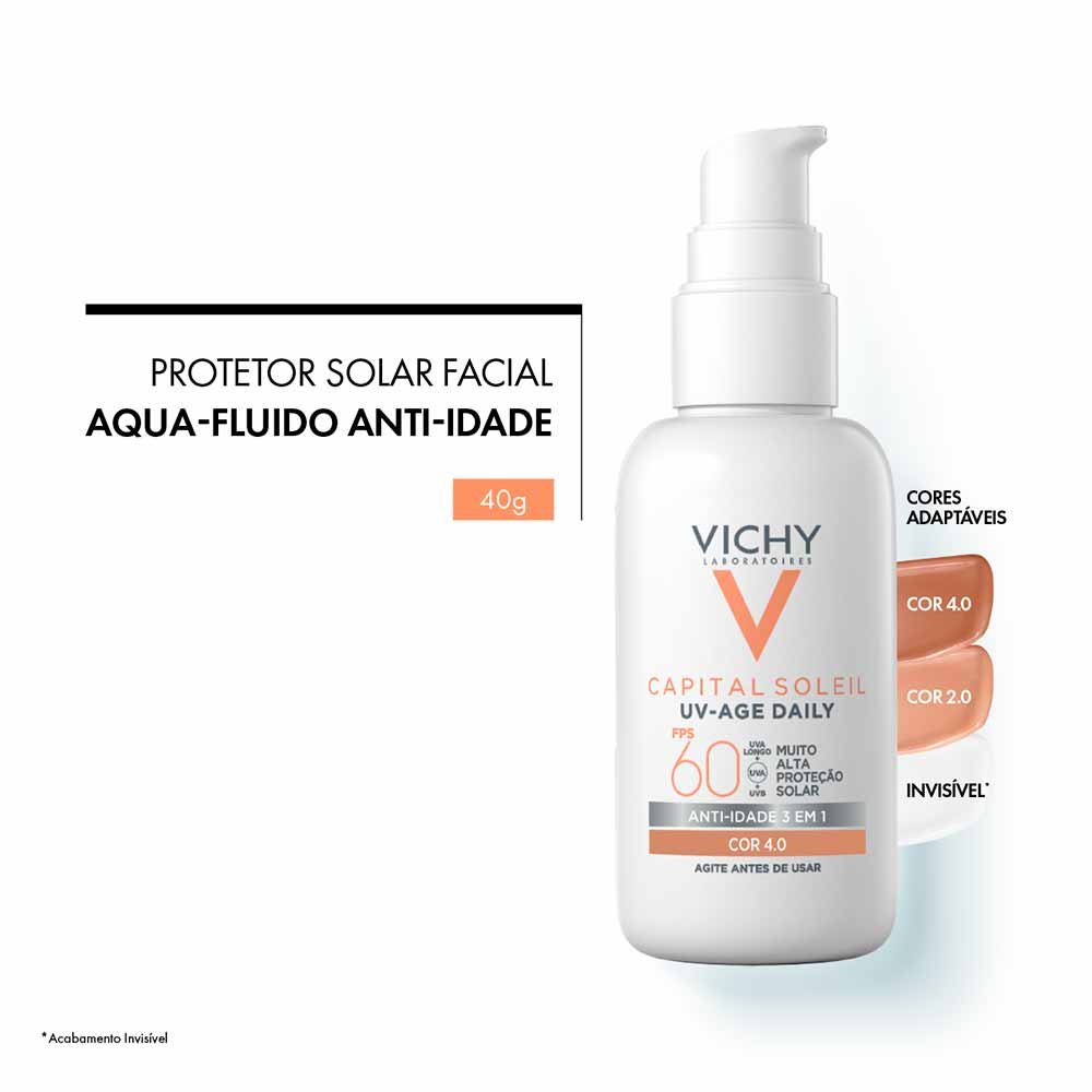 Protetor Solar Facial com Cor Vichy Capital Soleil UV-Age Daily FPS60 40g Cor 4.0 4