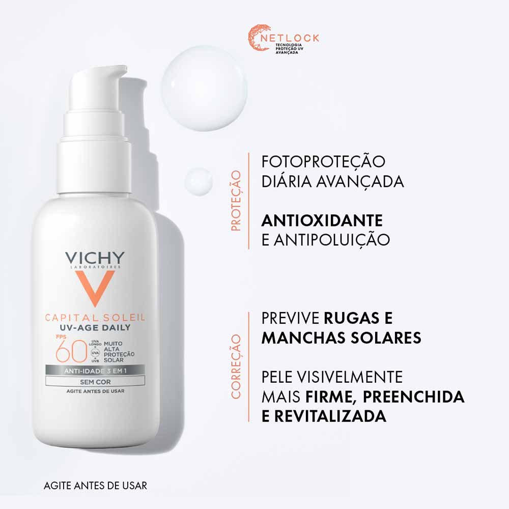 Protetor Solar Facial com Cor Vichy Capital Soleil UV-Age Daily FPS60 40g Cor 4.0 6