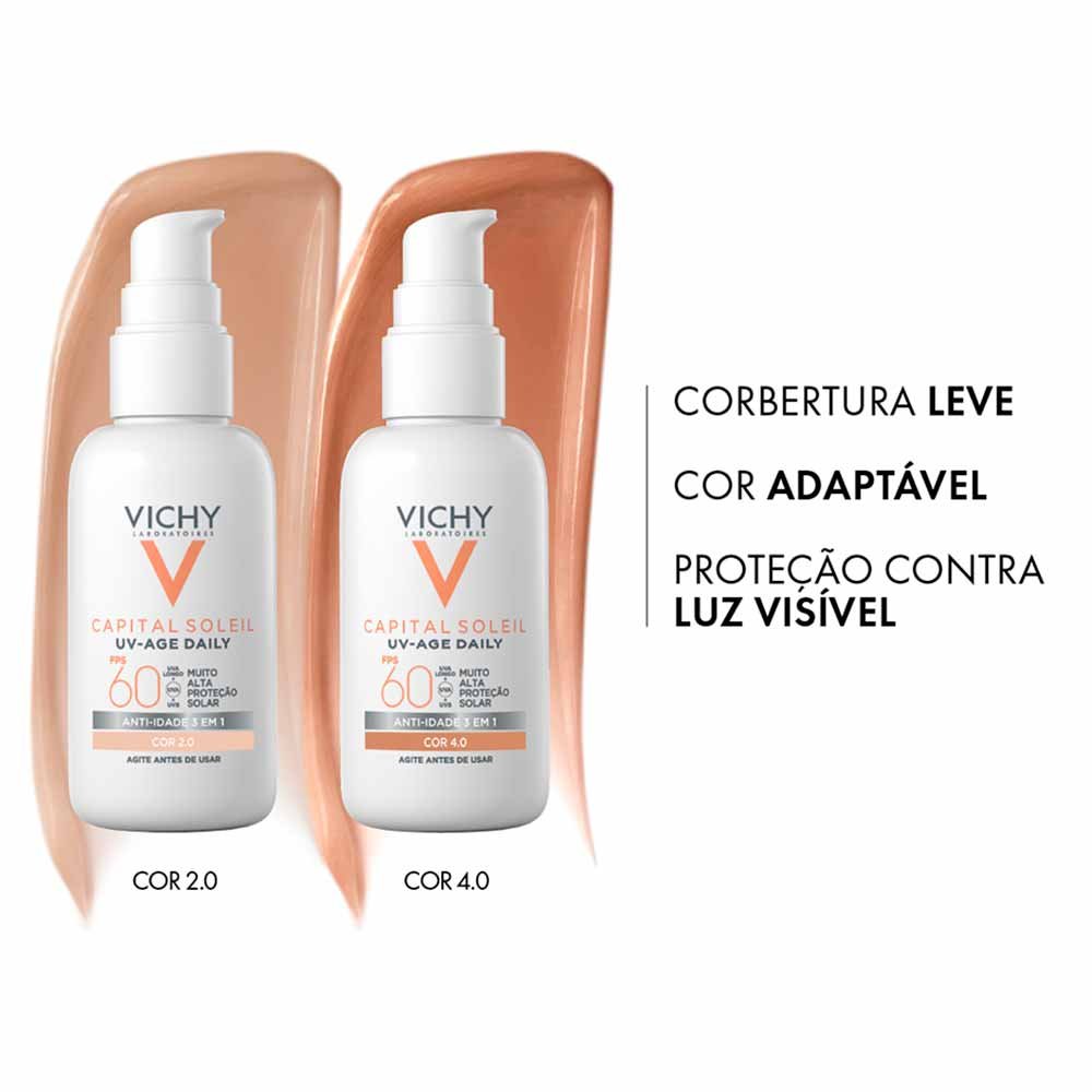 Protetor Solar Facial com Cor Vichy Capital Soleil UV-Age Daily FPS60 40g Cor 4.0 8