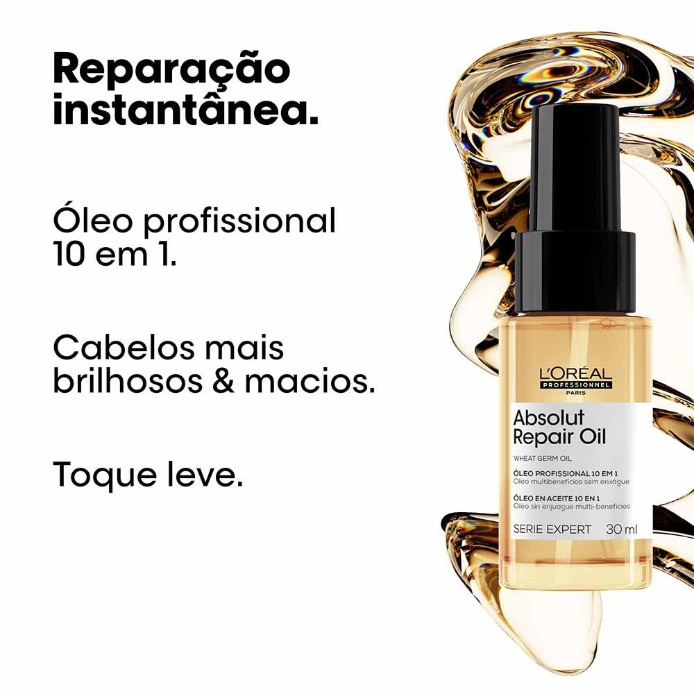 Óleo 10 em 1 L'Oréal Professionnel Absolut Repair Multibenefícios Travel Size 30ml 3