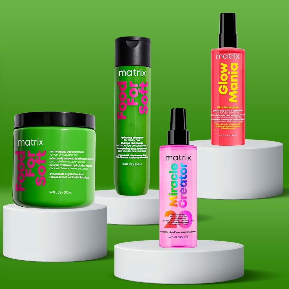 Kit Matrix - Shampoo Hidratante + Máscara Hidratante + Tratamento Spray Multíbenefícios + Leave-in Glow Mania ÚNICO 3