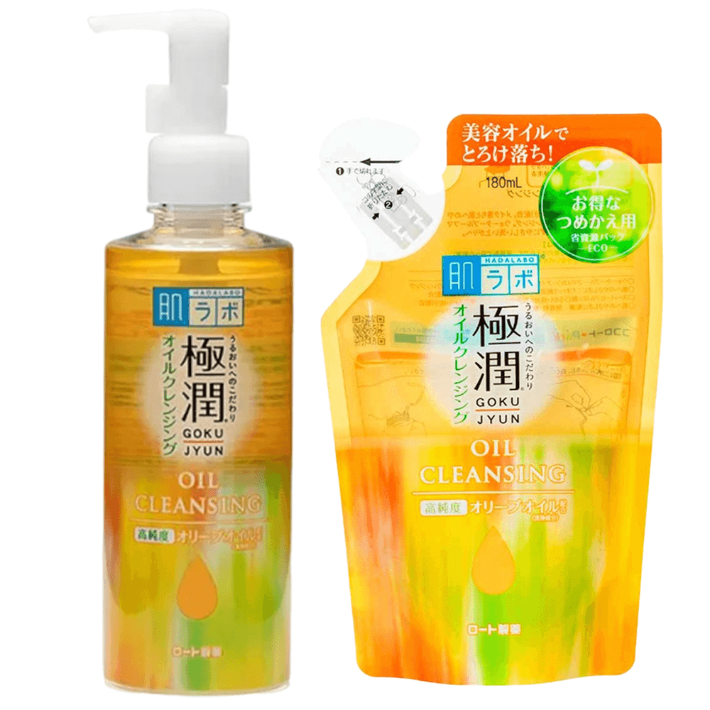 Hada Labo Gokujyun Oil Cleansing Kit – Limpador Facial + Refil