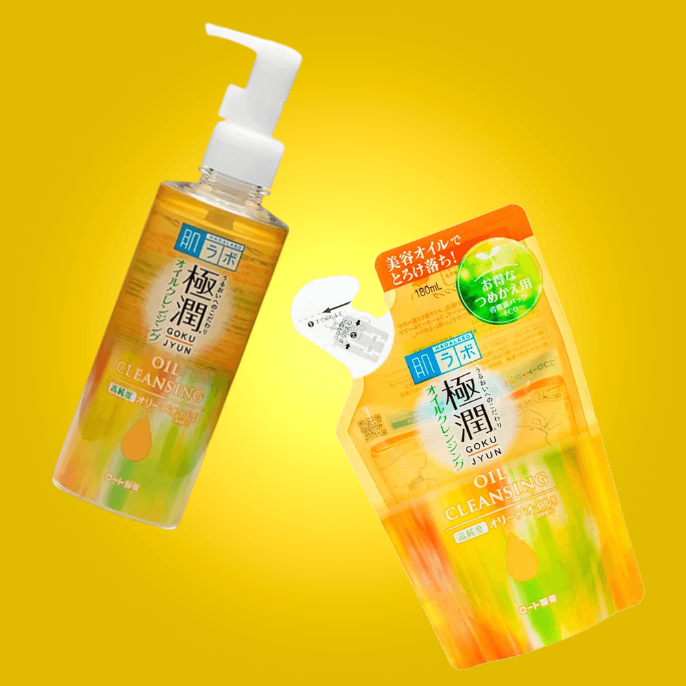 Hada Labo Gokujyun Oil Cleansing Kit – Limpador Facial + Refil ÚNICO 2
