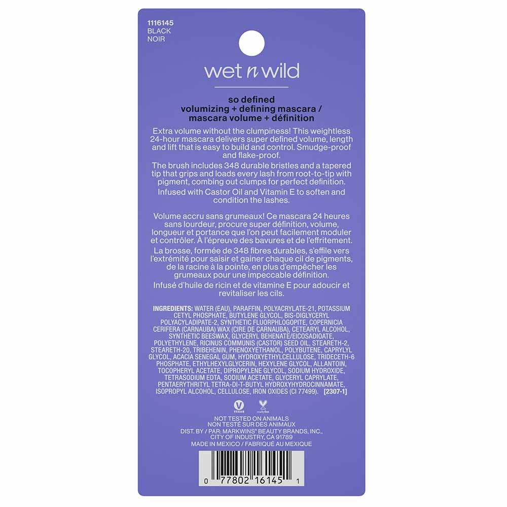 Máscara de Cílios wet n wild So Defined 10ml Preto 9