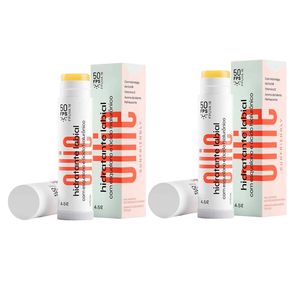 Ollie Hidratante Labial FPS 50 Kit com 2 Unidades